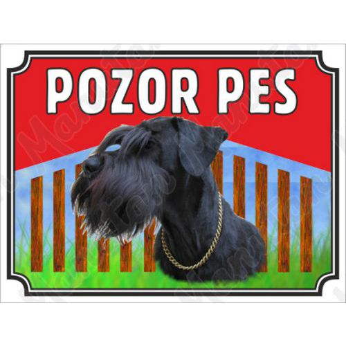 Výstražné tabulky - Pozor pes - Černý knírač