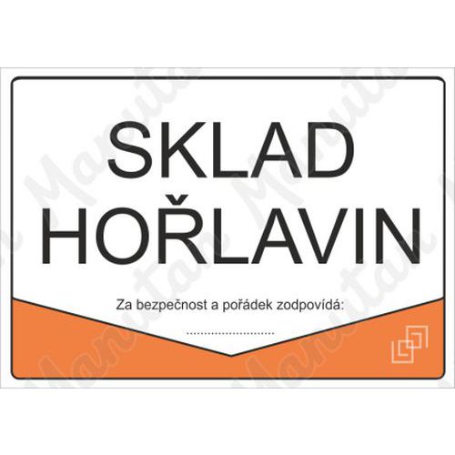 Informační tabulky - Sklad hořlavin