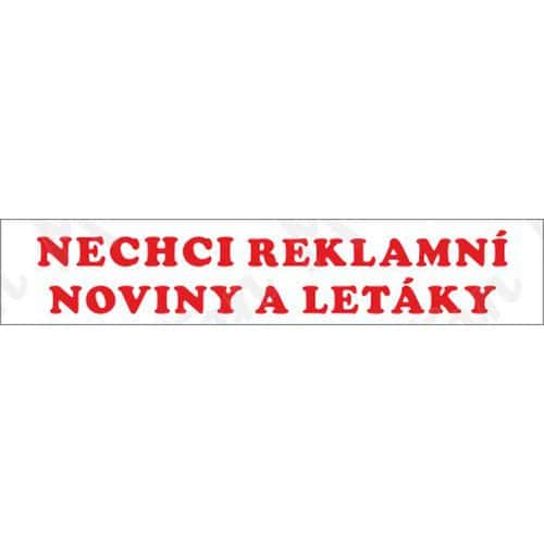 Informační tabulka - Nechci reklamní noviny a letáky