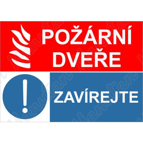 Požární tabulka - Požární dveře zavírejte