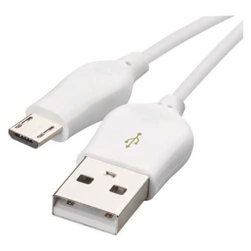 Rychlonabíjecí a datový kabel, USB-A 2.0/micro USB-B 2.0, Quick Charge, 1 m, bílý