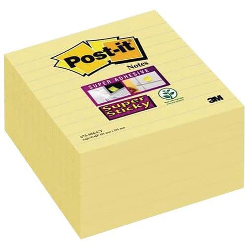 Bloček samolepicí Post-it Super Sticky, 101 x 101 mm, 90l, 6 ks