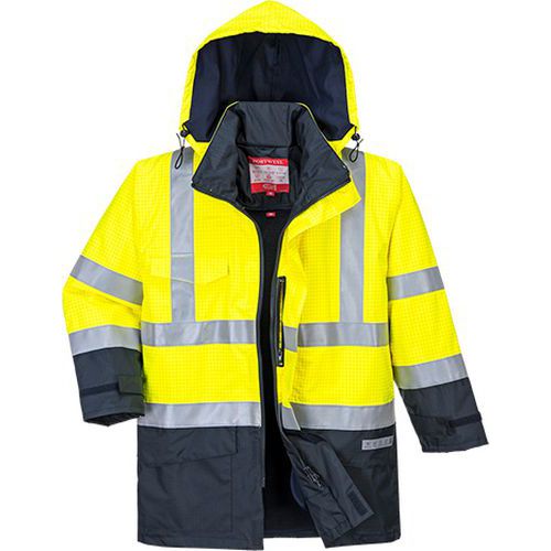 Bunda Bizflame Rain Hi-Vis Multi-Protection, modrá/žlutá