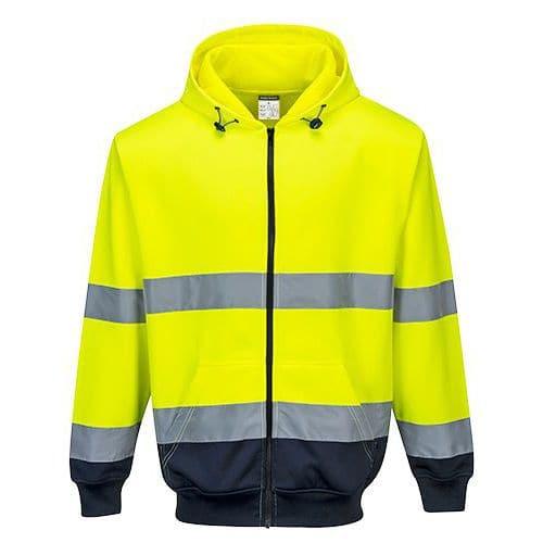 Reflexní mikina Elfi Hi-Vis na zip, žlutá/modrá