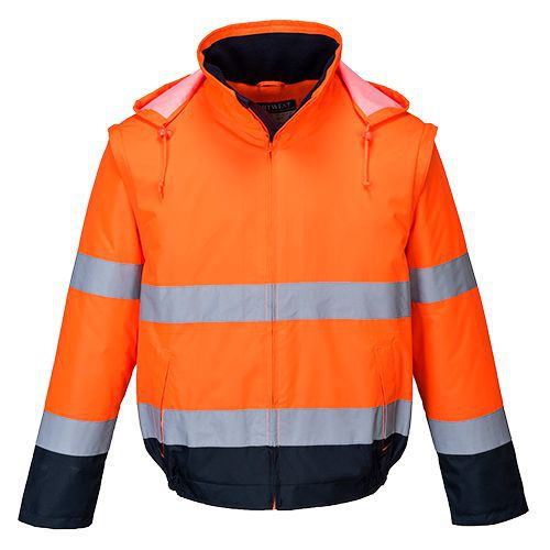 Reflexní nepromokavá bunda Essential Hi-Vis 2v1, oranžová/modrá