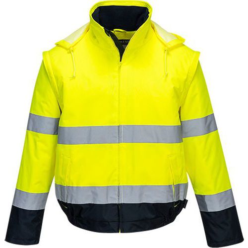 Reflexní nepromokavá bunda Essential Hi-Vis 2v1, žlutá/modrá