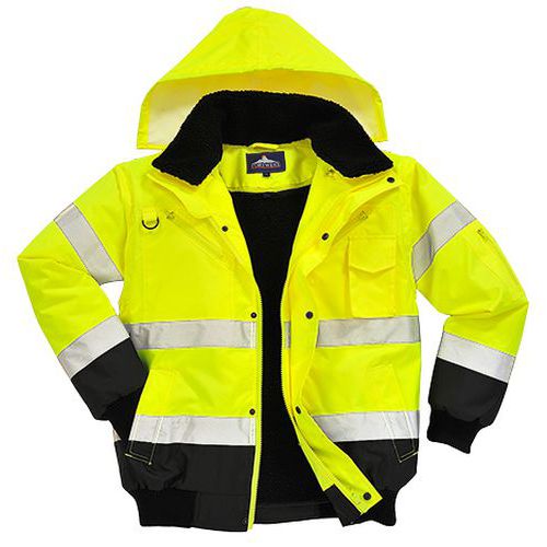 Reflexní nepromokavá bunda Bomber Contrast Hi-Vis, žlutá/černá