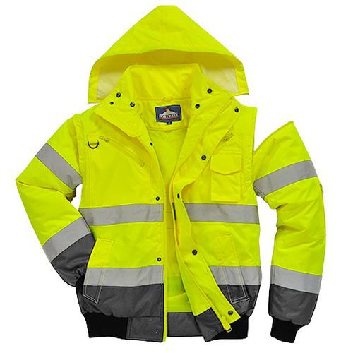 Reflexní nepromokavá bunda Bomber Contrast Hi-Vis, žlutá/šedá