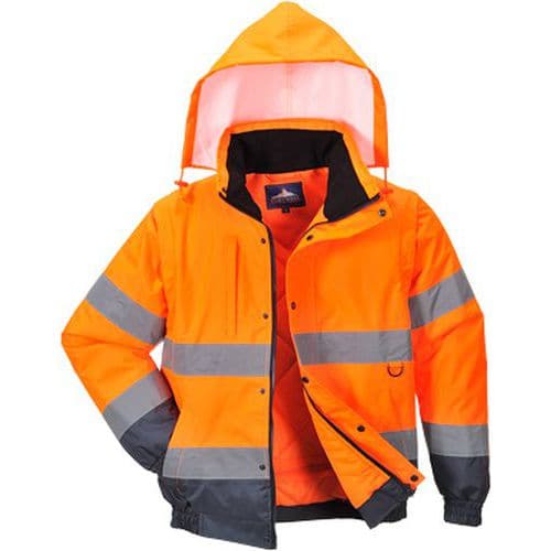 Reflexní nepromokavá bunda Hi-Vis 2v1, oranžová