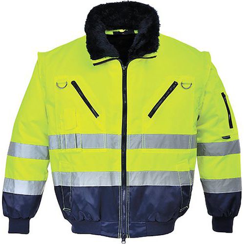 Reflexní nepromokavá bunda Hi-Vis 3v1, žlutá/modrá