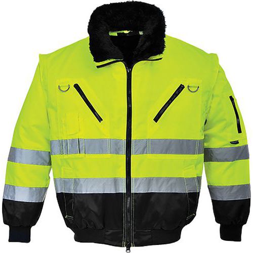 Reflexní nepromokavá bunda Hi-Vis 3v1, žlutá/černá