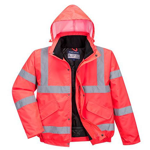 Reflexní nepromokavá bunda bomber Rocket Hi-Vis, červená