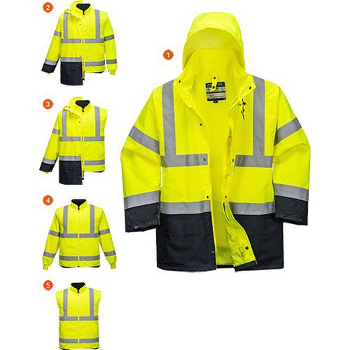 Reflexní nepromokavá bunda Essential Hi-Vis 5v1, žlutá/modrá