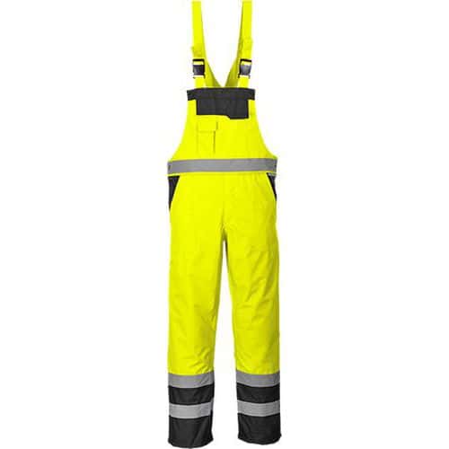 Reflexní kalhoty Water Hi-Vis s laclem, černé/žluté