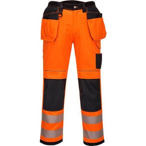 Reflexní kalhoty PW3 Holster Hi-Vis, zkrácené, černé/oranžové