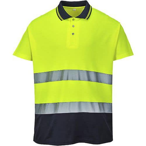 Reflexní polokošile s krátkým rukávem Polo Comfort Hi-Vis, žlutá/modrá