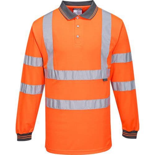 Reflexní polokošile s dlouhým rukávem Hi-Vis, oranžová