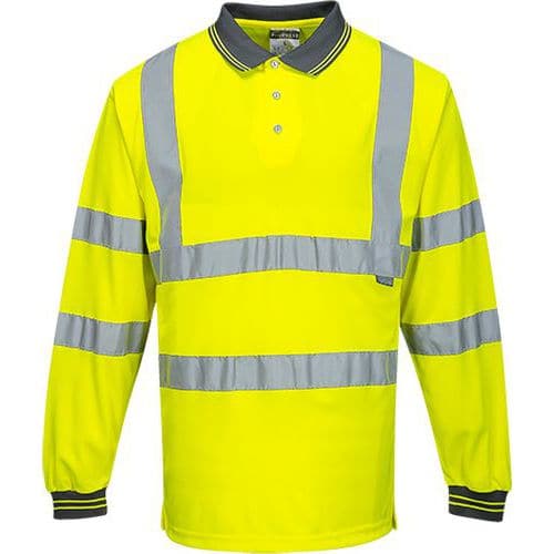 Reflexní polokošile s dlouhým rukávem Hi-Vis, žlutá