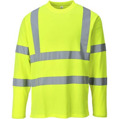 Reflexní tričko s dlouhým rukávem Cotton Plus Hi-Vis, žluté