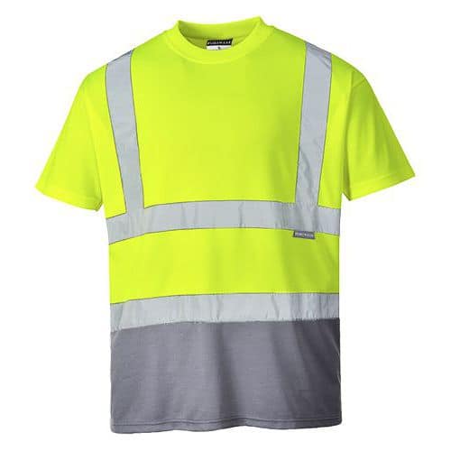 Reflexní tričko s krátkým rukávem Plus Hi-Vis, žluté/šedé