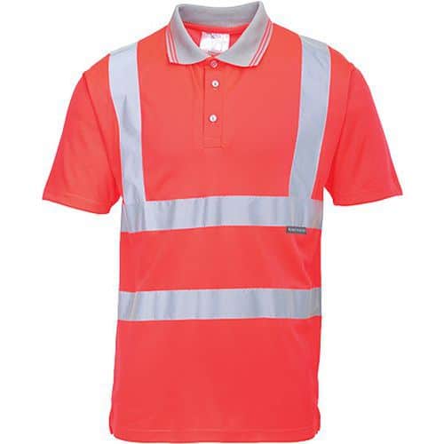 Reflexní polokošile s krátkým rukávem Plus Hi-Vis, červená