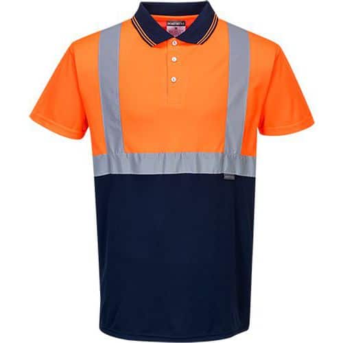 Reflexní polokošile s krátkým rukávem Two-Tone Hi-Vis, oranžová/modrá