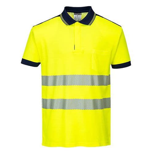 Reflexní polokošile s krátkým rukávem PW3 Hi-Vis, žlutá/modrá