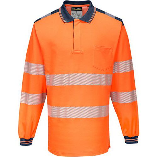 Reflexní polokošile s dlouhým rukávem PW3 Hi-Vis, oranžová/modrá