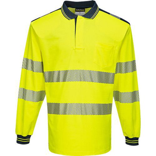 Reflexní polokošile s dlouhým rukávem PW3 Hi-Vis, žlutá/modrá