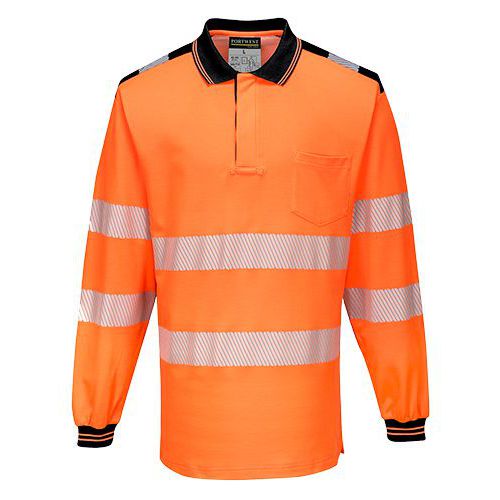 Reflexní polokošile s dlouhým rukávem PW3 Hi-Vis, oranžová/černá