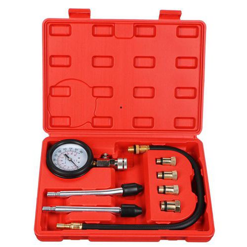 Sada pro testování komprese benzínových motorů MECHANIC ENGINE TESTER 8, 0-20bar, 8ks SIXTOL