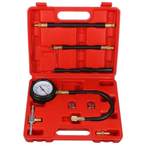 Sada pro testování tlaku benzínových motorů MECHANIC ENGINE TESTER 10, 0-7bar, 10ks SIXTOL