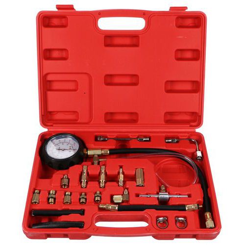 Sada pro testování tlaku benzínových motorů MECHANIC ENGINE TESTER 20, 0-10bar, 20ks SIXTOL