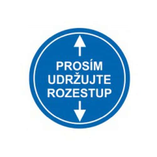 Prosím udržujte rozestup, podlahová samolepka kruh, ∅ 280 mm