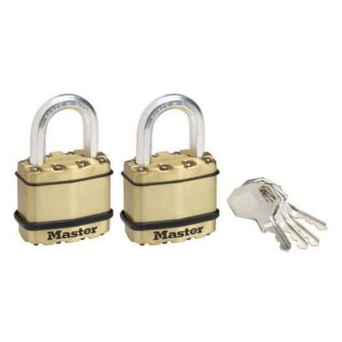 Set mosazných visacích zámků Master Lock Excell 45mm, 2ks