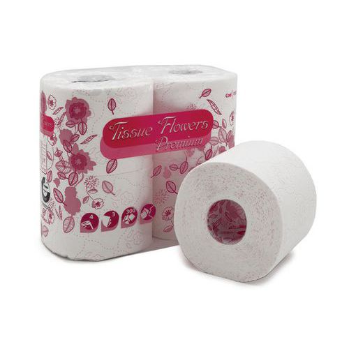 Toaletní papír Celtex Flowers Premium 3vrstvy, 300 útržků, parfémovaný, 4ks