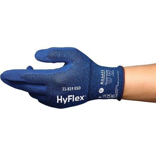 Ochranné antistatické rukavice HyFlex 11-819 ESD Ansell