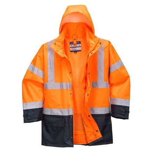 Reflexní nepromokavá bunda Executive Hi-Vis 5v1, oranžová/modrá