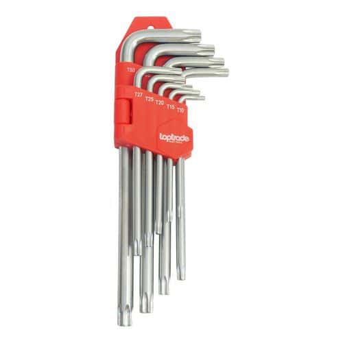 TOPTRADE sada Torx, 9 ks, Cr-V, T10 – T50