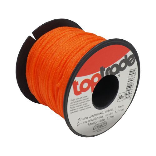 TOPTRADE šňůra zednická PE, 1,7 mm x 50 m, oranžová