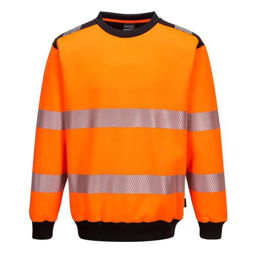 Mikina s výstřihem ke krku PW3 Hi-Vis, černá/oranžová