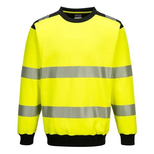 Mikina s výstřihem ke krku PW3 Hi-Vis, černá/žlutá