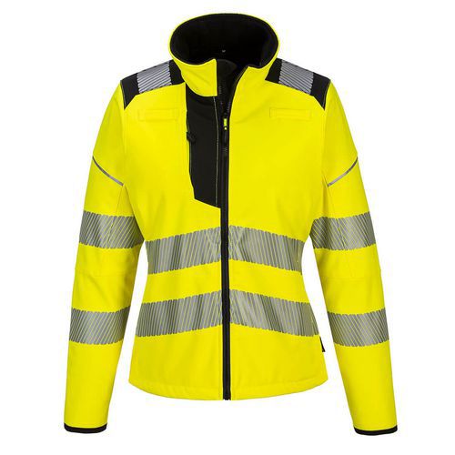 Dámská softshellová bunda PW3 Hi-Vis, černá/žlutá