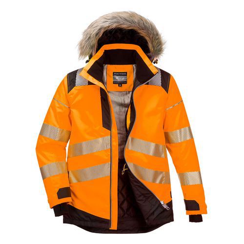 Zimní bunda PW3 Hi-Vis Parka, černá/oranžová