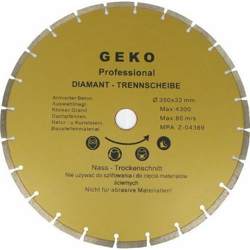 Diamantový řezný kotouč segmentový, 350x8x32mm GEKO