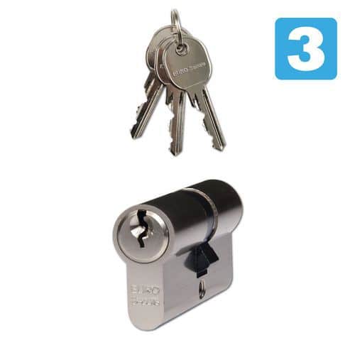 Bezpečnostní vložky EuroSecure, 30 mm, 3 klíče