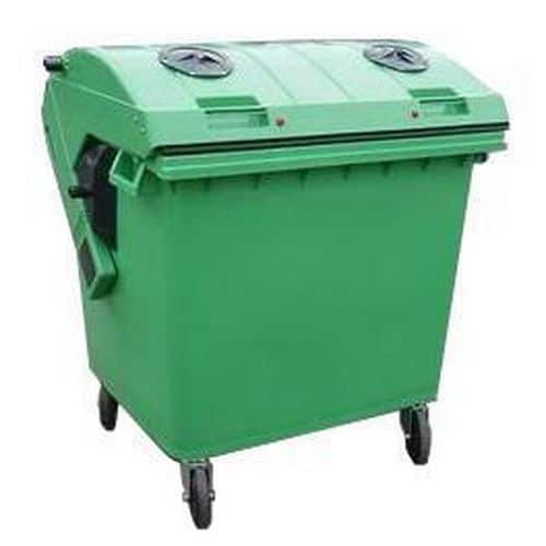 Plastov venkovn popelnice na tdn odpad, objem 1 100 l, zel