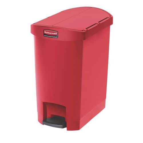 Plastov odpadkov ko Rubbermaid End Step, objem 30 l, erven