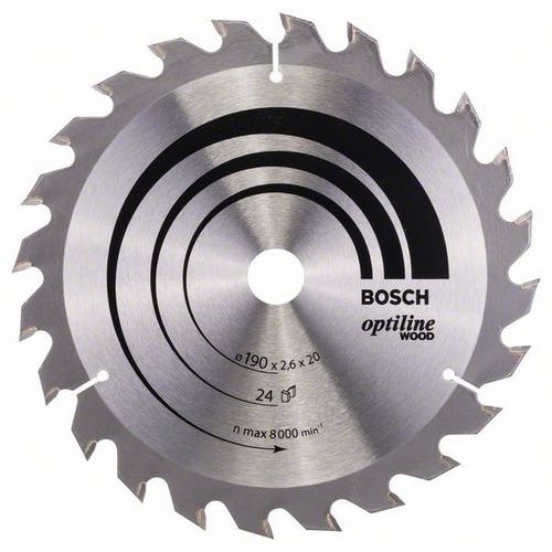 Bosch - Pilov kotou Optiline Wood 190 x 20/16 x 2,6 mm, 24 - Kliknutm na obrzek zavete