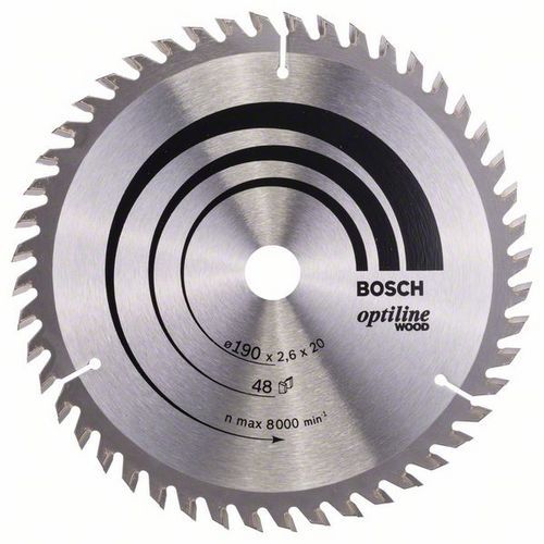 Bosch - Pilov kotou Optiline Wood 190 x 20/16 x 2,6 mm, 48